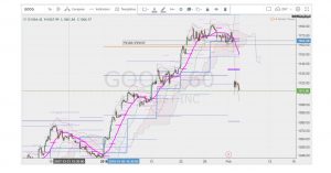 グーグル株の年足ピボットと三尊 Google Yearly Pivt Head and shoulder Feb 2018