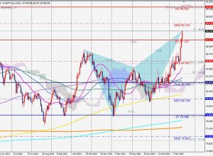 AUDJPY Bearish Butterfly 豪ドル円のバタフライ 19 March 2022